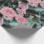 Roze Rozenbloem Waterverf Schilderen Art Rozen Cadeaupapier (Hoek)