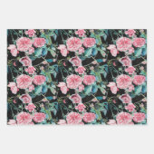 Roze Rozenbloem Waterverf Schilderen Art Rozen Inpakpapier Vel (Voorkant 3)