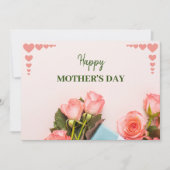 Roze rozenbloem Wenskaart Feestdagenkaart (Voorkant)