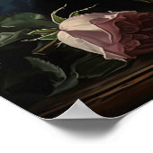 Roze rozenbloemen Art Print Poster (Hoek)