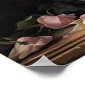 Roze rozenbloemen Art Print Poster (Hoek)