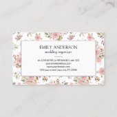 Roze Rozenbloemen Bloemen Bloemenzaak Contactkaartje (Achterkant)