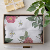 Roze rozenbloemen en bijen bloemen tissuepapier (Geschenk)