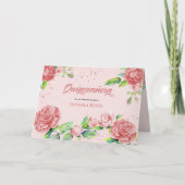 Roze rozenbloemen Waterverf Bloemen Quinceanera (Voorkant)