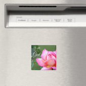 Roze rozenbloesem is nog steeds psalm 46:10 magneet (Insitu (Vaatwasser))