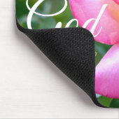 Roze rozenbloesem is nog steeds psalm 46:10 muismat (Hoek)