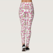 Roze rozenbloesems leggings (Achterkant)