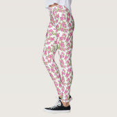 Roze rozenbloesems leggings (Links)