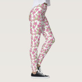 Roze rozenbloesems leggings (Rechts)
