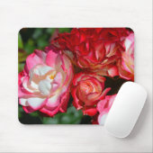 Roze rozenbloesems muismat (Met muis)