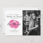Roze rozenblok Mitzvah-uitnodigingen Kaart (Voorkant)