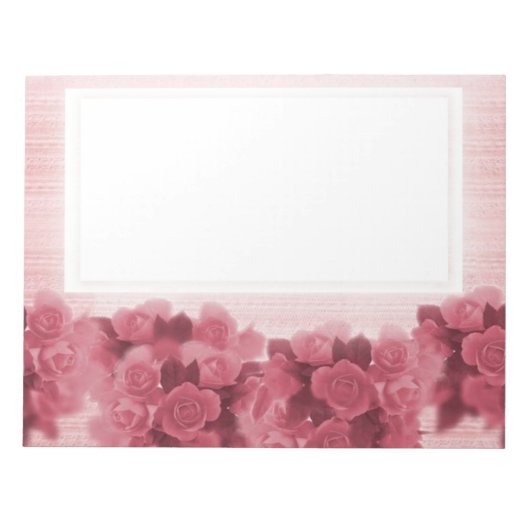 Roze rozenblok notitieblok (Voorkant)