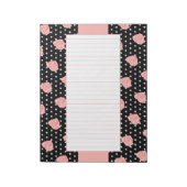 Roze rozenblok notitieblok (Linkerzijde)