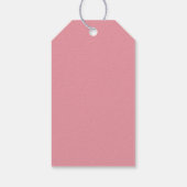 Roze Rozenboeket Geschilderd Cadeaulabel (Achterkant)