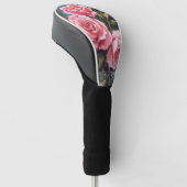Roze Rozenboeket Geschilderd Golfheadcover (Schuin)