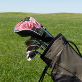 Roze Rozenboeket Geschilderd Golfheadcover (Insitu)