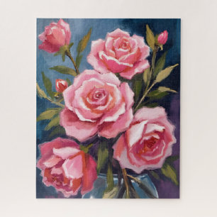 Roze Rozenboeket Geschilderd Legpuzzel