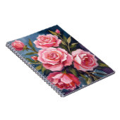 Roze Rozenboeket Geschilderd Notitieboek (Rechterzijde)