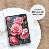 Roze Rozenboeket Geschilderd Poster