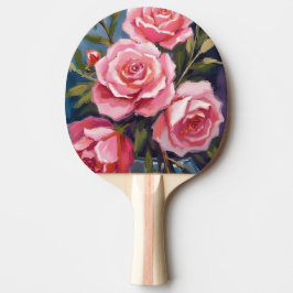 Roze Rozenboeket Geschilderd Tafeltennisbatje