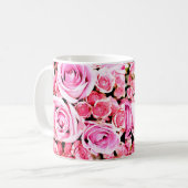 Roze rozenboeket koffiemok (Voorkant links)