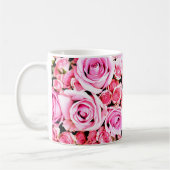 Roze rozenboeket koffiemok (Links)