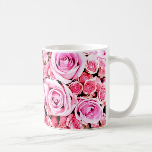 Roze rozenboeket koffiemok (Rechts)
