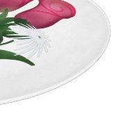 Roze Rozenboeket met Bloemenslint Snijplank (Hoek)