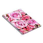 Roze rozenboeket notitieboek (Rechterzijde)