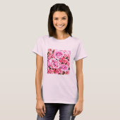 Roze rozenboeket t-shirt (Voorkant volledig)