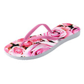 Roze rozenboeket teenslippers (Schuin)