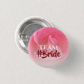 Roze rozenbride van het Team Ronde Button 3,2 Cm (Voorkant /achterkant)