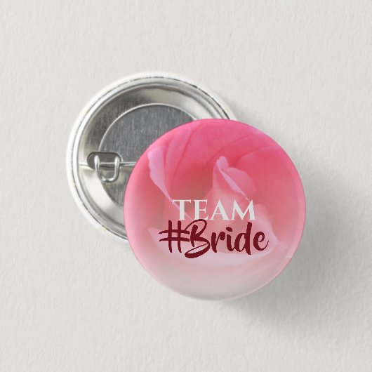 Roze rozenbride van het Team Ronde Button 3,2 Cm (Voorkant /achterkant)