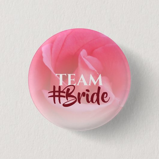 Roze rozenbride van het Team Ronde Button 3,2 Cm (Voorkant)