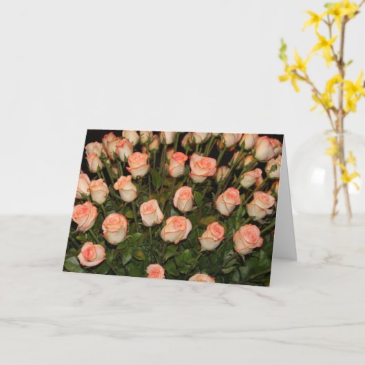 Roze rozenbriefkaart kaart (Gele Bloem)