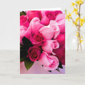 Roze rozenbruidskaarten kaart (Gele Bloem)