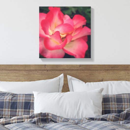 Roze rozencanvas afdrukken (Insitu (Slaapkamer))