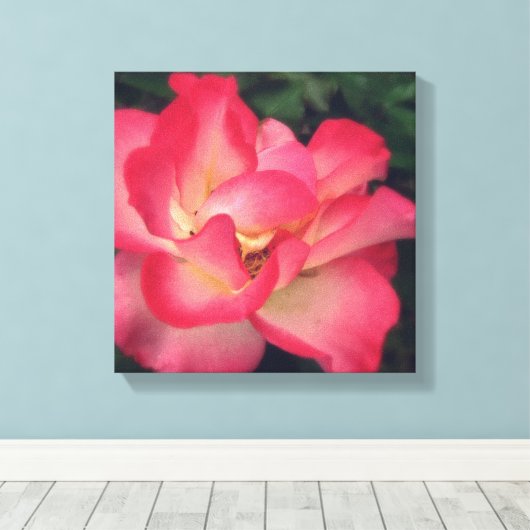 Roze rozencanvas afdrukken (Insitu (Houten vloer))