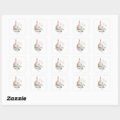 Roze rozenfles met monogram Proost op de liefde Vierkante Sticker (Vel)