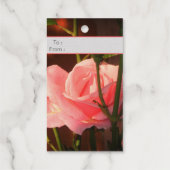 Roze rozenfoto - Hongaarse naam dag- luxe Cadeaulabels (Achterkant)