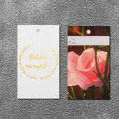 Roze rozenfoto - Hongaarse naam dag- luxe Cadeaulabels