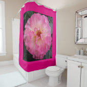 Roze rozengordijn douchegordijn (In situ)