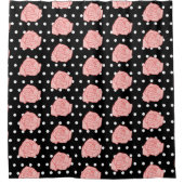 Roze rozengordijn douchegordijn (Voorkant)