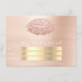 Roze Rozengoud Blush Skinny Makeup Lips Gift Kaart (Voorkant)