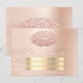 Roze Rozengoud Blush Skinny Makeup Lips Gift Kaart (Voorkant / Achterkant)