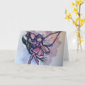 Roze rozenhaar kaart (Gele Bloem)