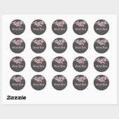 Roze rozenkarton Hartelijk dank, Stickers (Vel)