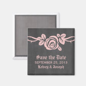 Roze Rozenkarton sparen de Magnet van de Datum (Voorkant / Achterkant)