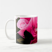 Roze rozenkoffie koffiemok (Links)