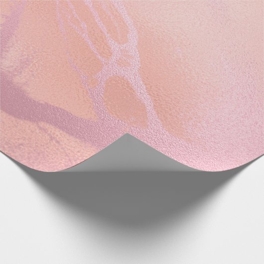 Roze Rozenkoraal Gesmolten Marmeren Glas Abstracte Cadeaupapier (Hoek)